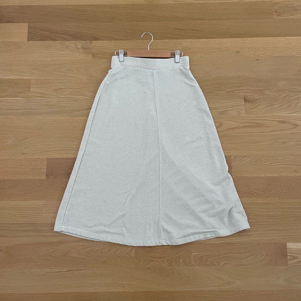 Zara Cream A-Line Midi Skirt